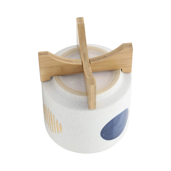 S/2 5/8' FUNKY PLANTER W/ STAND, WHITE Default -DTYStore