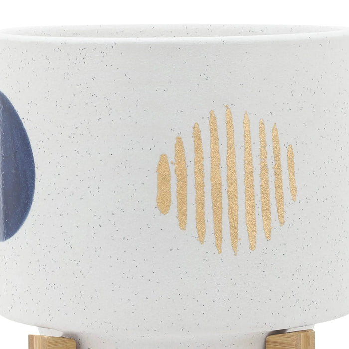 S/2 5/8' FUNKY PLANTER W/ STAND, WHITE Default -DTYStore