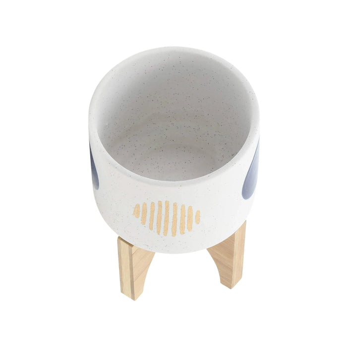 S/2 5/8' FUNKY PLANTER W/ STAND, WHITE Default -DTYStore