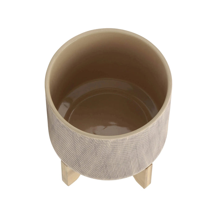 S/2 5/8' MESH PLANTER W/ STAND, TAN Default -DTYStore