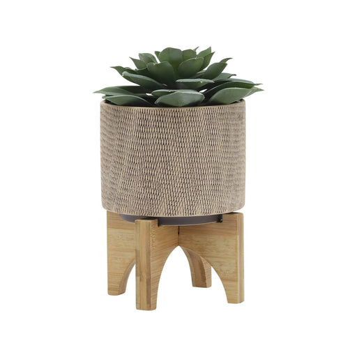 S/2 5/8' MESH PLANTER W/ STAND, TAN Default -DTYStore