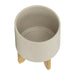 S/2 5/8' PLANTER W/ WOOD STAND, MATTE BEIGE Default -DTYStore