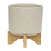 S/2 5/8' PLANTER W/ WOOD STAND, MATTE BEIGE Default -DTYStore