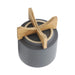 S/2 8/10' PLANTER W/ WOOD STAND, MATTE GRAY Default -DTYStore