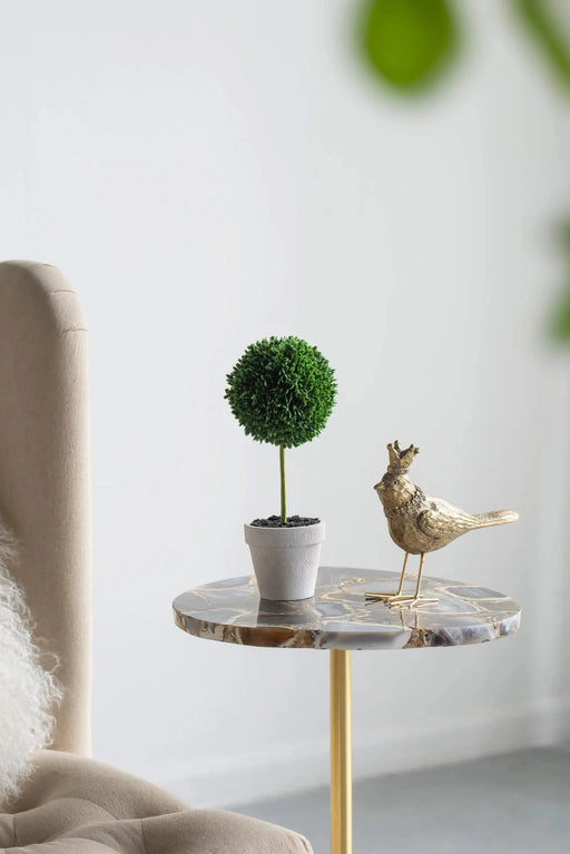 S/3 D3.5x9.5' Mini Faux Topiaries in Cream Pot Default -DTYStore