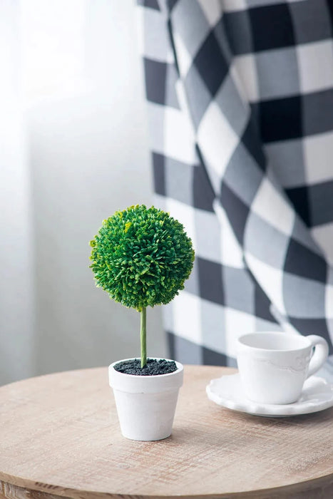 S/3 D3.5x9.5' Mini Faux Topiaries in Cream Pot Default -DTYStore