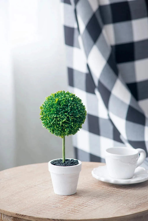 S/3 D3.5x9.5' Mini Faux Topiaries in Cream Pot Default -DTYStore