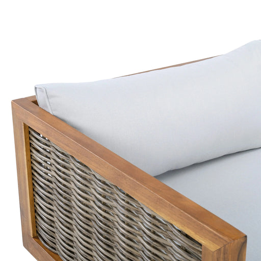 SECTIONAL SEATING GROUP WITH WATERPROOF CUSHIONS - PREMIUM OUTDOOR SOFA SET(LIGHT GRAY CUSHION) Default -DTYStore