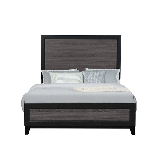 SOLUTO Urban Farmhouse Queen Bedroom Set with Rustic Gray and Black Finish, Solid Wood and MDF Default -DTYStore