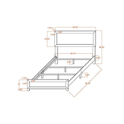 SOLUTO Urban Farmhouse Queen Bedroom Set with Rustic Gray and Black Finish, Solid Wood and MDF Default -DTYStore