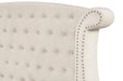 SOPHIA Crystal Tufted Full 5 Pc Bed Made with Wood in Cream Default -DTYStore