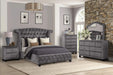 SOPHIA Full 5 Pc Upholstery Bedroom Set Made With Wood in Gray (CA INVENTORY0 Default -DTYStore