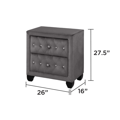 SOPHIA Full 5 Pc Vanity Upholstery Bedroom Set Made With Wood in Gray (CA INVENTORY) Default -DTYStore