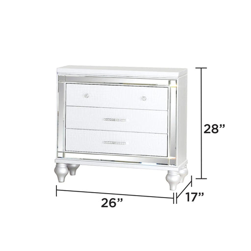 STERLING Full 4 PC LED Bedroom set made with wood in White Color Default -DTYStore