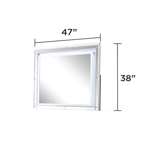 STERLING King 4 PC LED Bedroom set made with wood in White Color Default -DTYStore