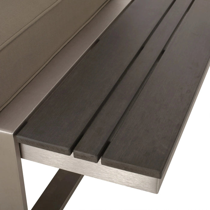 STERLING Outdoor Aluminum V-Shaped 5 Seater Sofa Set with Cushions Default -DTYStore