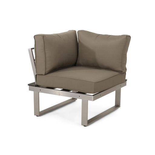 STERLING Outdoor Aluminum V-Shaped 5 Seater Sofa Set with Cushions Default -DTYStore