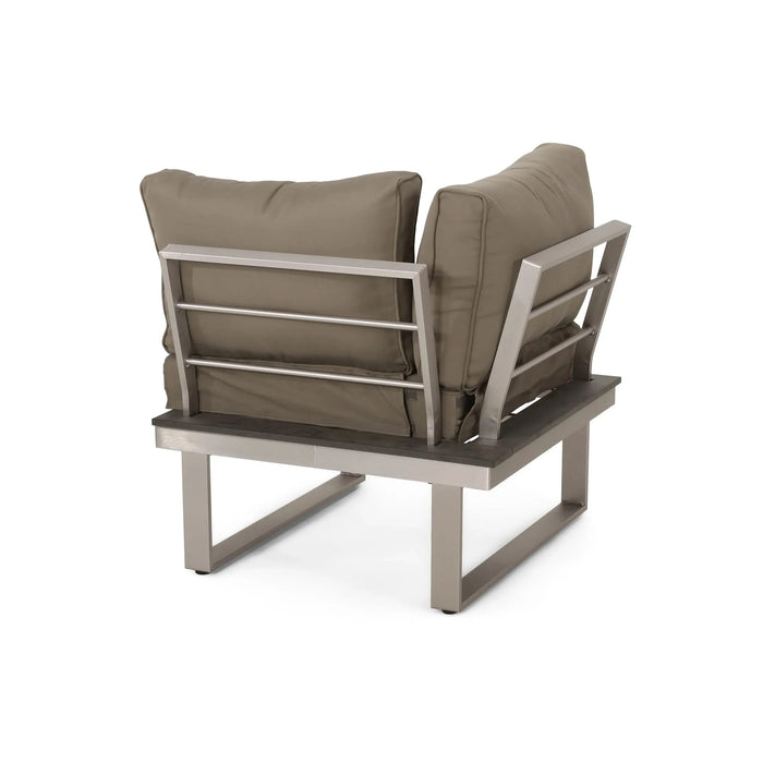 STERLING Outdoor Aluminum V-Shaped 5 Seater Sofa Set with Cushions Default -DTYStore