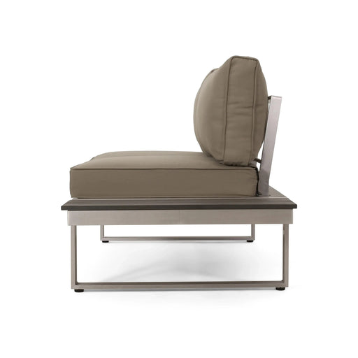 STERLING Outdoor Aluminum V-Shaped 5 Seater Sofa Set with Cushions Default -DTYStore