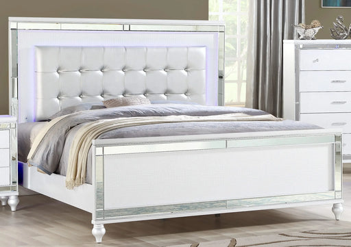 STERLING Queen 5 PC LED Bedroom set made with wood in White Color Default -DTYStore