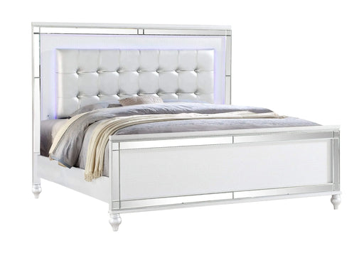STERLING Queen 5 PC LED Bedroom set made with wood in White Color Default -DTYStore