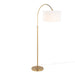 Salon Reader 63' Contemporary Metal Floor Lamp in Gold Metal with White Linen Shade from Grandview Gallery by LumiSource Default -DTYStore