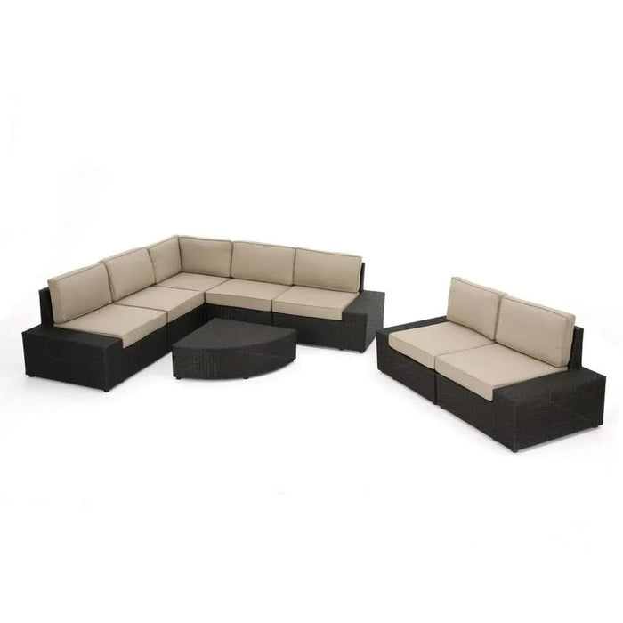 Santa Cruz Outdoor 8-piece Sectional Set Default -DTYStore
