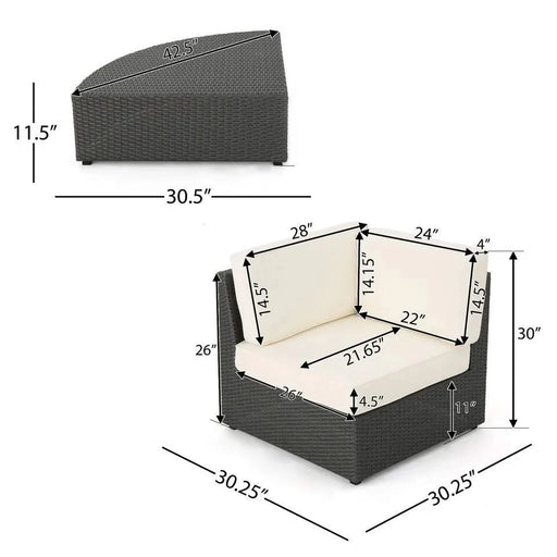 Santa Cruz Outdoor 8-piece Sectional Set Default -DTYStore