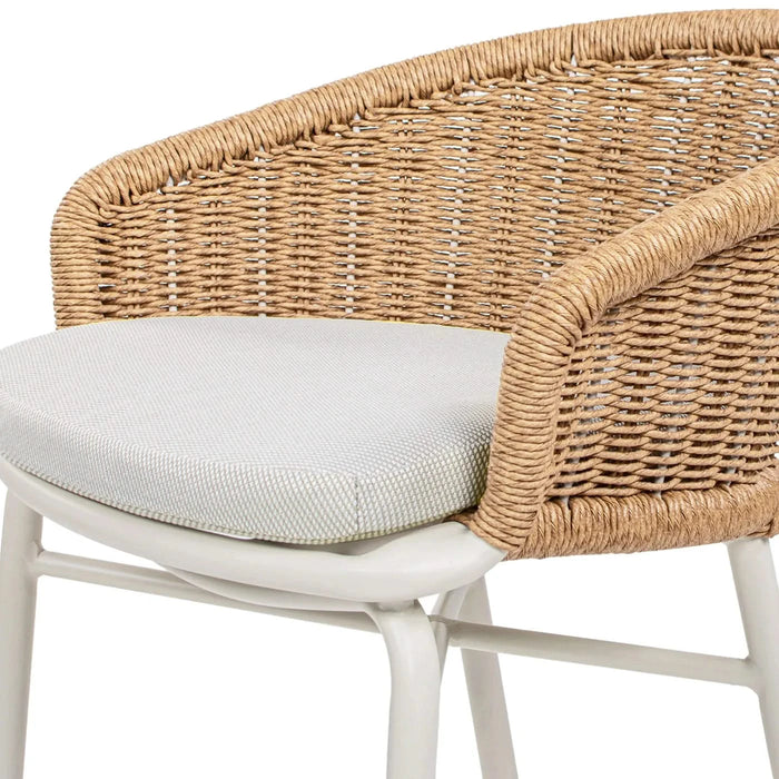 Santorini 28' Wicker Back Outdoor Bar Stool, Set of 2, Wheat Beige Axroma Olefin Default -DTYStore