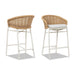 Santorini 28' Wicker Back Outdoor Bar Stool, Set of 2, Wheat Beige Axroma Olefin Default -DTYStore