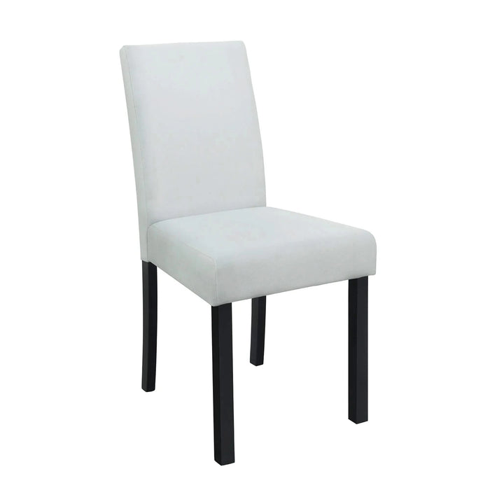 Sarang Contemporary Black Dining Table and Silver Chairs Set with Faux Marble Top and Wood Frame Default -DTYStore