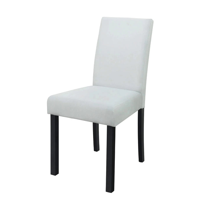 Sarang Contemporary Black Dining Table and Silver Chairs Set with Faux Marble Top and Wood Frame Default -DTYStore