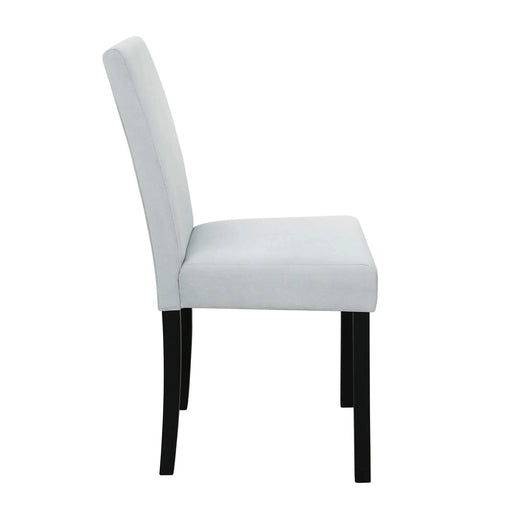 Sarang Contemporary Black Dining Table and Silver Chairs Set with Faux Marble Top and Wood Frame Default -DTYStore