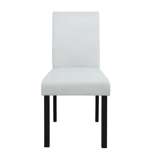 Sarang Contemporary Black Dining Table and Silver Chairs Set with Faux Marble Top and Wood Frame Default -DTYStore