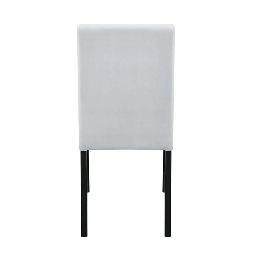 Sarang Contemporary Black Dining Table and Silver Chairs Set with Faux Marble Top and Wood Frame Default -DTYStore