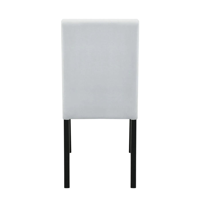 Sarang Contemporary Black Dining Table and Silver Chairs Set with Faux Marble Top and Wood Frame Default -DTYStore