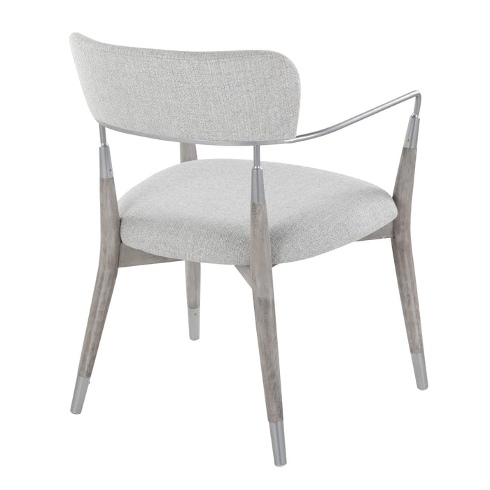 Savannah Contemporary Chair in Grey Brushed Wood and Light Grey Fabric with Silver Accent by LumiSource - Set of 2 Default -DTYStore
