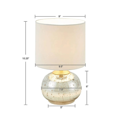 Saxony Metallic Glass Table Lamp Default -DTYStore