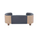 Scandinavian style Elevated Dog Bed Pet Sofa With Solid Wood legs and Bent Wood Back, Velvet Cushion,Small Size -DTYStore