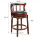 Seat Height 26'' Swivel Leather Wooden Bar Stools,360 Degree Swivel Bar Height Chair with Backs for Home Kitchen Counter(blue 1pc) Default -DTYStore