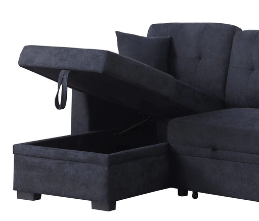 Sectional Sofa Bed, Dark Blue Default -DTYStore