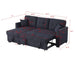 Sectional Sofa Bed, Dark Blue Default -DTYStore