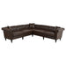 Sectional Sofa Couch for Living Room, L Shaped Reversible Modern Chesterfield Sofa with Rolled Arms and Nailhead, 5 Seat Tufted Couch for Small or Large Space(Dark Brown) PU Leather Default -DTYStore
