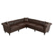 Sectional Sofa Couch for Living Room, L Shaped Reversible Modern Chesterfield Sofa with Rolled Arms and Nailhead, 5 Seat Tufted Couch for Small or Large Space(Dark Brown) PU Leather Default -DTYStore