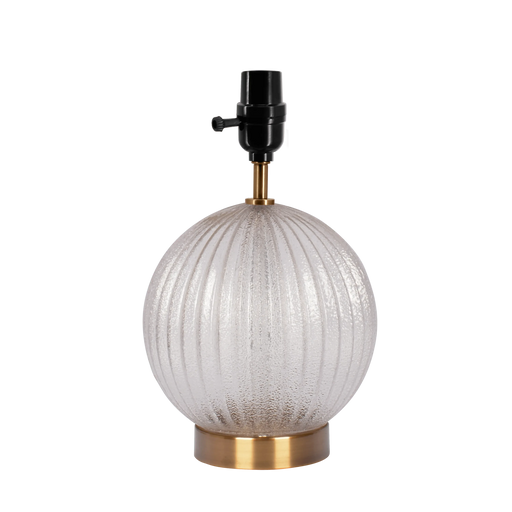 Serenity Round Ribbed Glass Lamp Base Clear Table Lamp Large Linen Shade Default -DTYStore