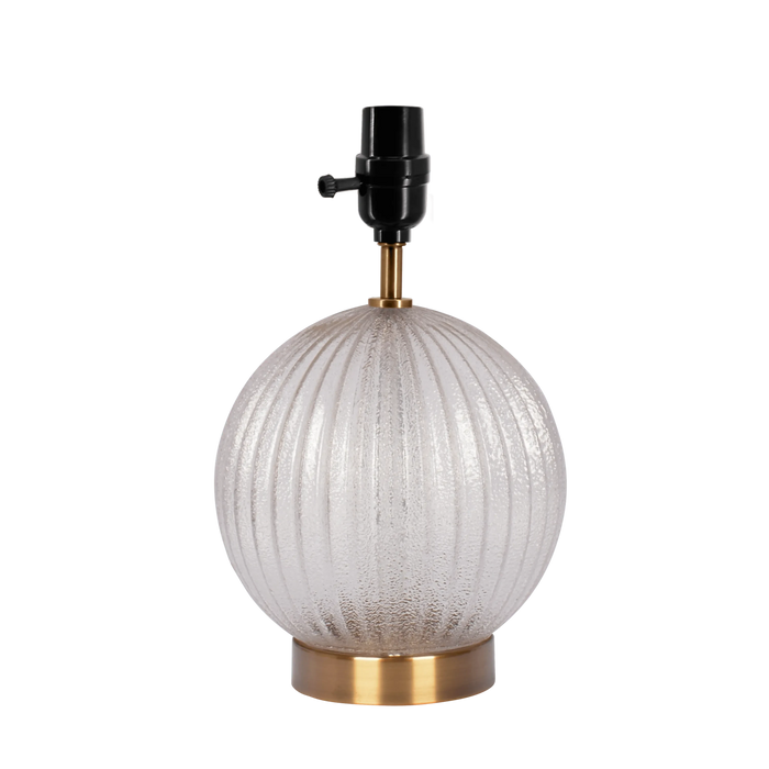 Serenity Round Ribbed Glass Lamp Base Clear Table Lamp Large Linen Shade Default -DTYStore