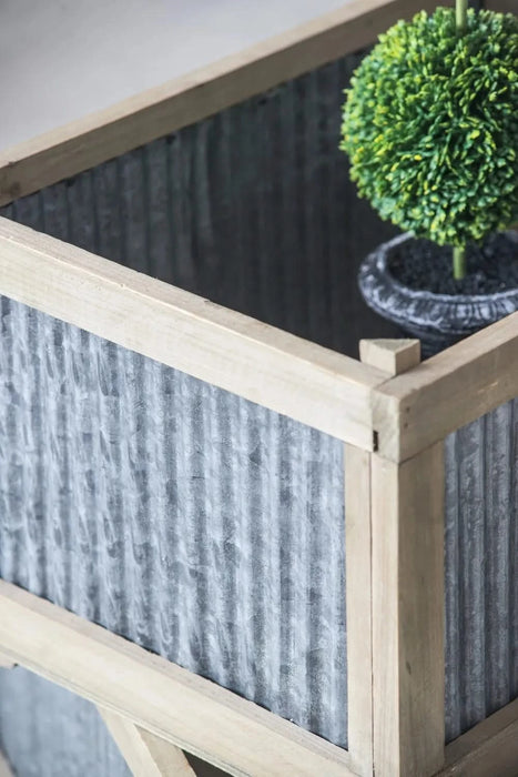 Set Of 2 Rectangular Rustic Planter, L:20x14x11.5' S:17x12x10' Default -DTYStore