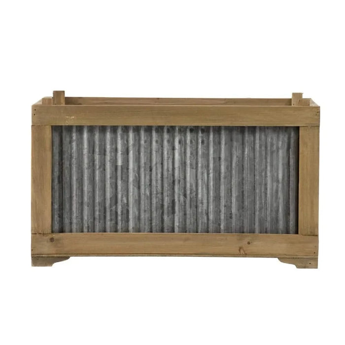 Set Of 2 Rectangular Rustic Planter, L:20x14x11.5' S:17x12x10' Default -DTYStore