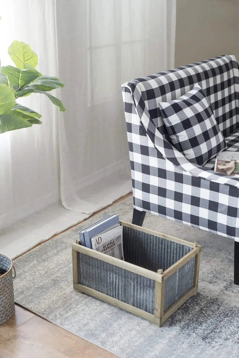 Set Of 2 Rectangular Rustic Planter, L:20x14x11.5' S:17x12x10' Default -DTYStore