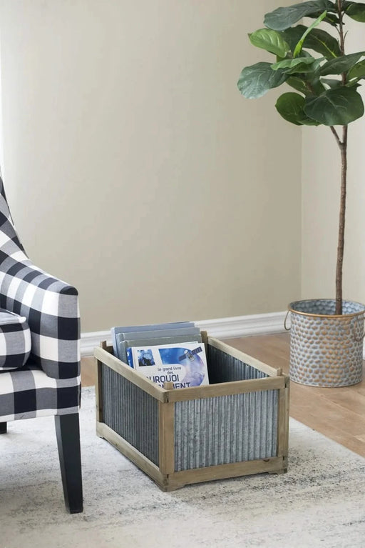 Set Of 2 Rectangular Rustic Planter, L:20x14x11.5' S:17x12x10' Default -DTYStore